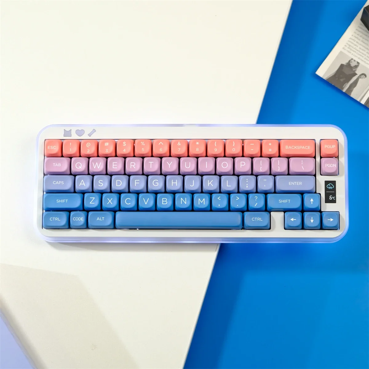 Gradient Color Fairy Tale 126 Keys PBT Keycaps Five-sided Sublimation MOA Profile Keycaps For MX Switch Mechanical Keyboard