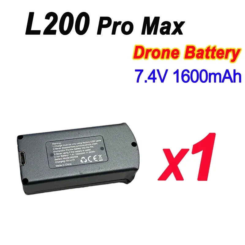 LYZRC L200 PRO MAX 4K Drone Original  Battery 7.4V 1600mAh For L200 PRO MAX RC Quadcopter Battery Dron Parts Accessories