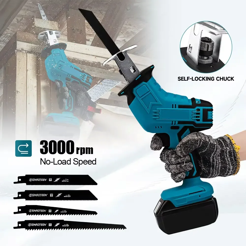 

Беспроводная электрическая сабельная пила Электрический нож для лошади Ручная уличная пила для резки древесины и металла для резки труб (без батареи)