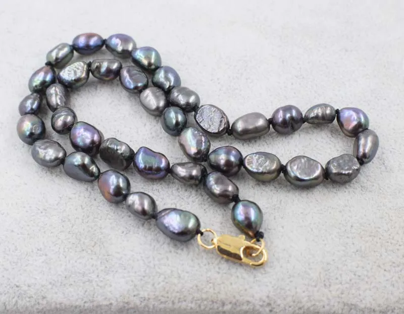 

freshwater pearl baroque white pink yellow orange black gray colors 7-9mm necklace 17inch wholesale beads