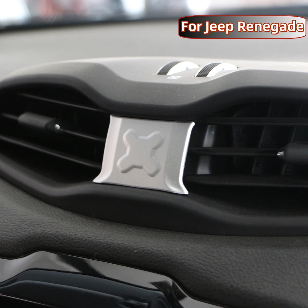 Modificación pintada de ABS para JEEP Renegade 2015-2021, cubierta decorativa para salida de aire acondicionado Central de coche, pegatina Acc.