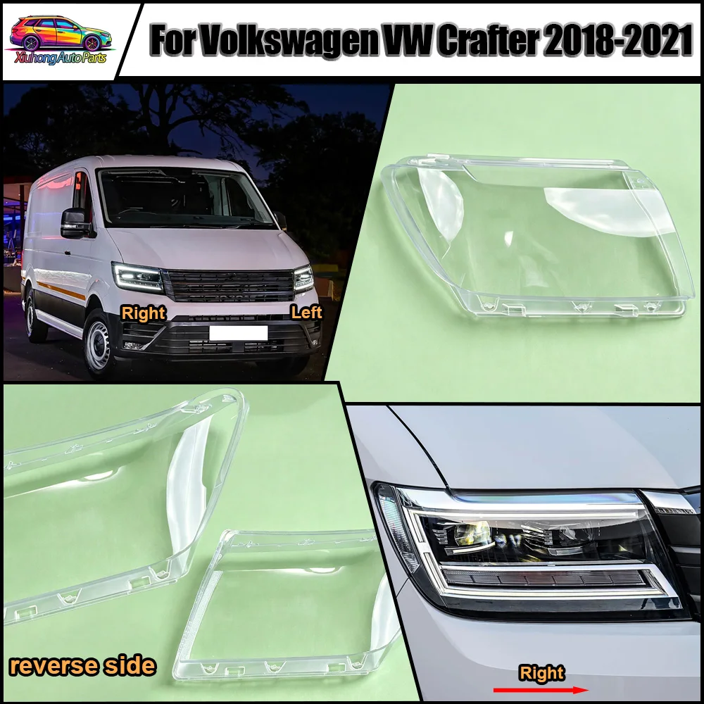 

For Volkswagen VW 2018 2019-2021 Crafter Car Accessories Headlight Lens Cover Transparent Lampshade Headlamp Shell Plexiglass