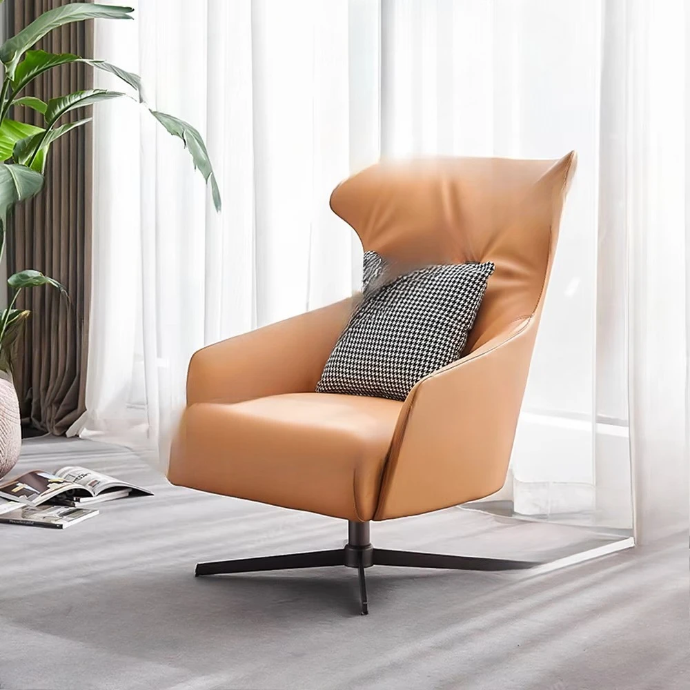 كرسي بذراعين من الجلد أريكة واحدة لغرفة المعيشة على الطراز الحديث #2
