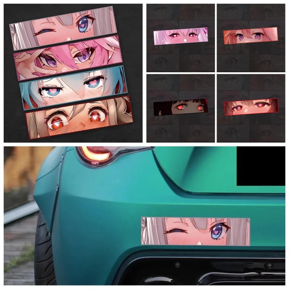 

Anime Eye Reflective Vinyl Car Stickers - Waterproof Decals for Motorcycle & Auto Body 2025