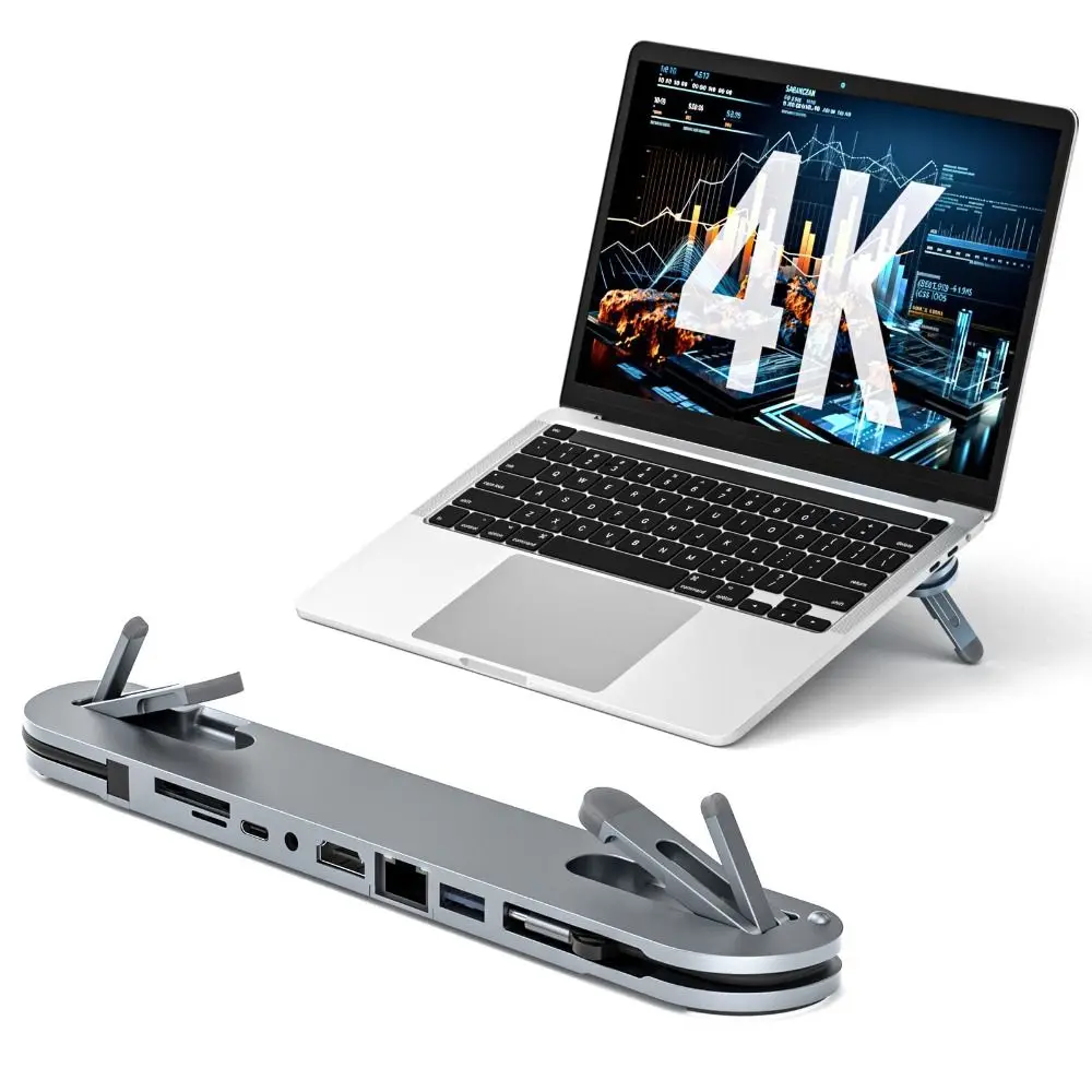 Professional 7 in 1 Laptop Docking Station Stand 4K HD USB A 3.0 Multiport Adapter Fast Charging TF Reader Expander