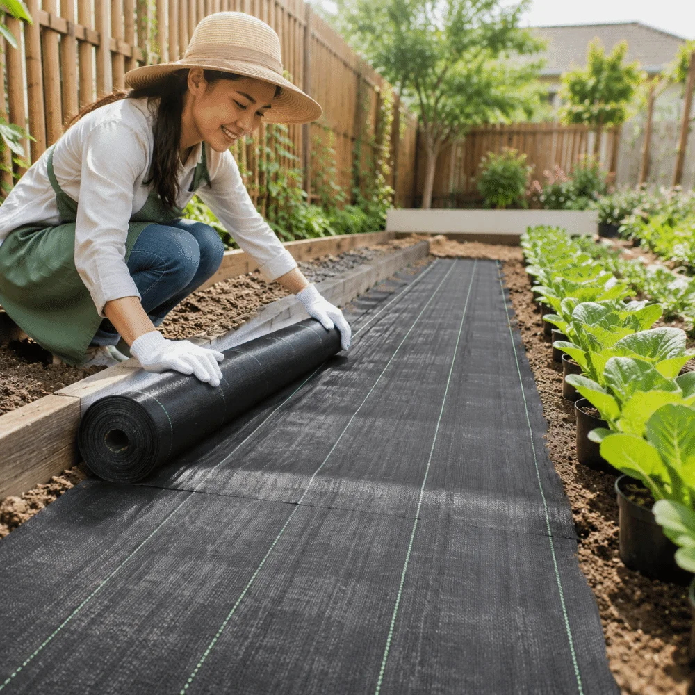 Polypropylene Weed Barrier Fabric Weed Control Anti Aging Landscape Fabric 70 g/m² UV Resistant Agricultural Ground Cover