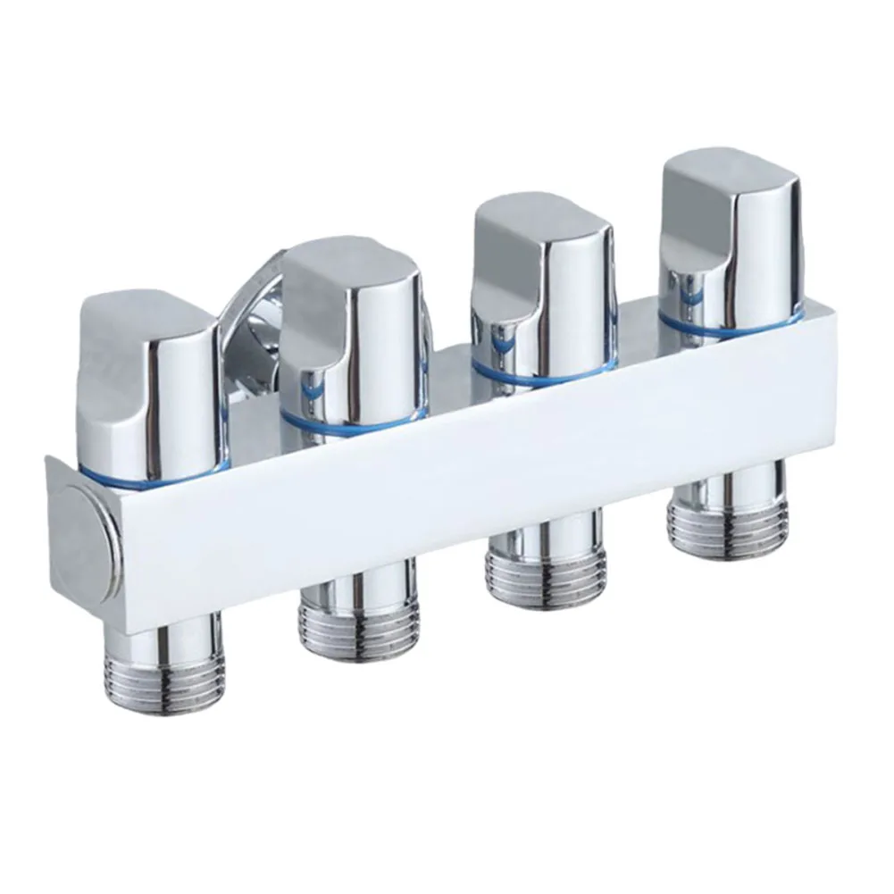 1pc Faucet Water Distributor Angle Valve One Inlet Four Outlet 4 Points Interface Water Distributor Valve Water Heater Toilet