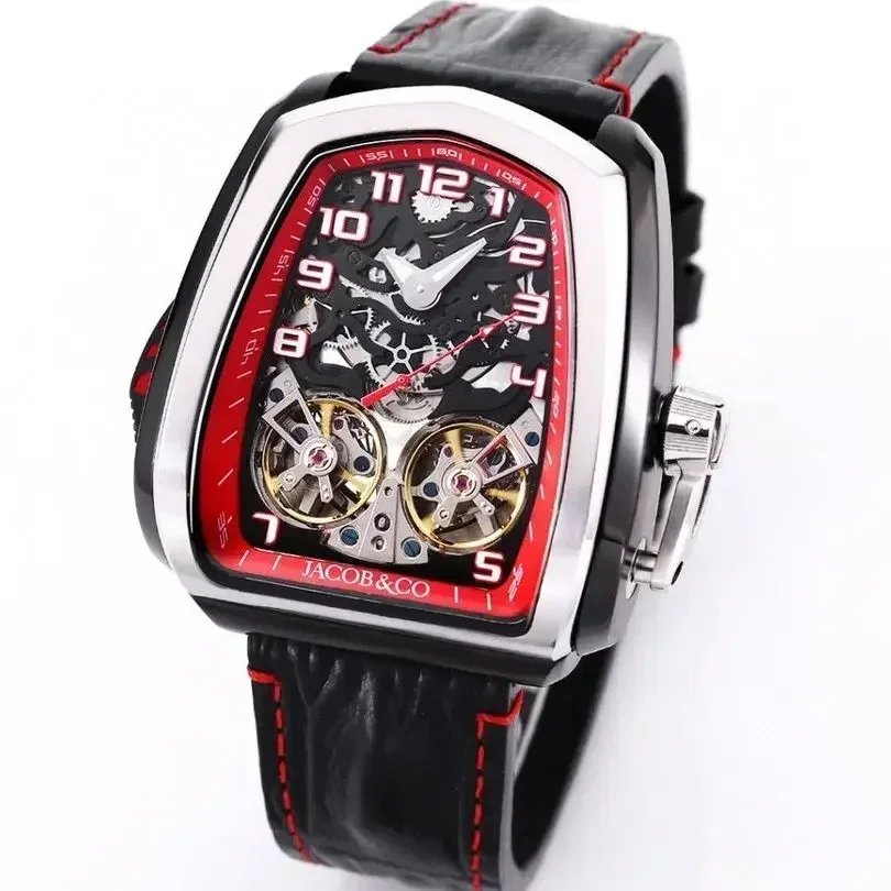 New JACOB double cruiser turbocompresso 100M impermeabile orologio da polso meccanico completamente automatico Tourbillon