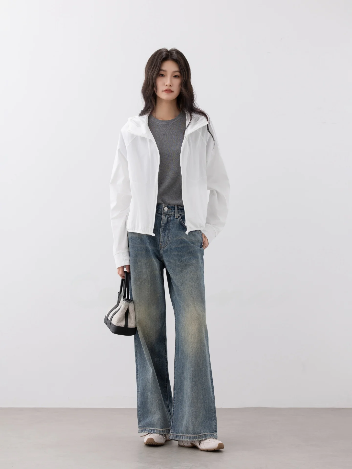 

Slimming Straight Leg Jeans Simple Washed Casual High Waist Cotton Jeans for Women Spring 2025 COCOZONE Ruiyi Early Spring