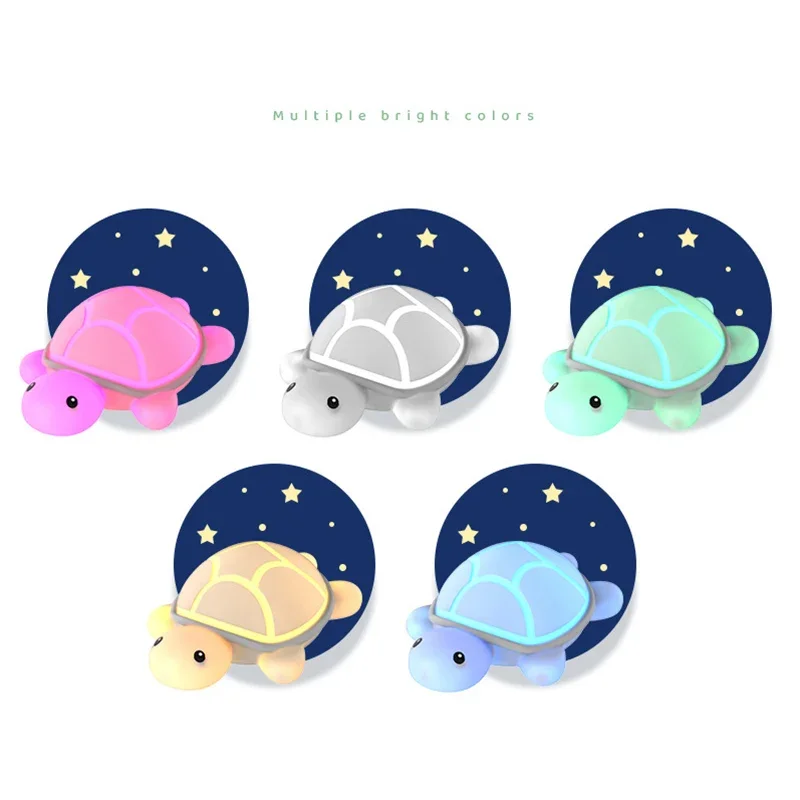 Turtle Night Light Cute Silicone Animal Cartoon Soft Led Lamp Touch Nightlight Children Sleep Light Room Bedside Decoration Gift