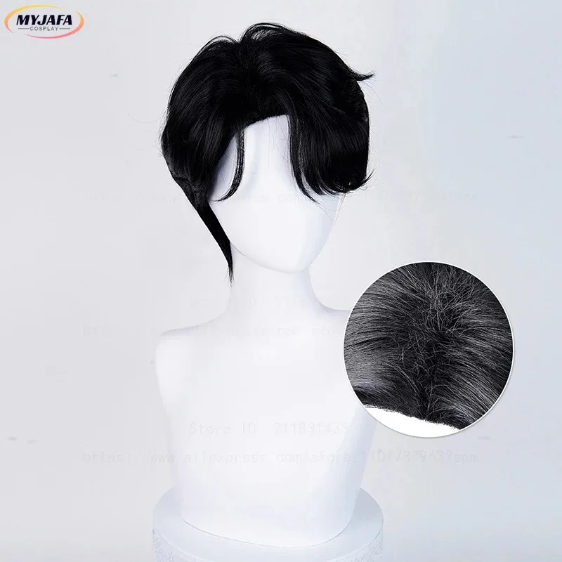 CyHigh جودة KPop شيطان الصيادين ساجا بنين جينو شعر مستعار تأثيري 28 سنتيمتر قصيرة سوداء مقاومة للحرارة الاصطناعية الشعر أنيمي الباروكات + غطاء شعر مستعار