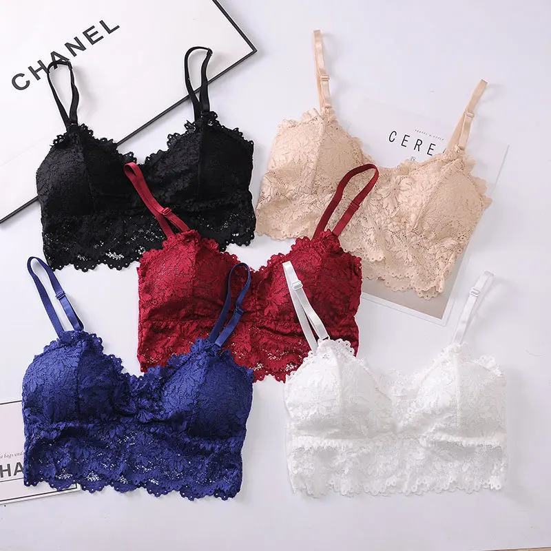 Sun Flower Fairy Lace Bra Wrapped Chest Beauty Back Underwear Women Fashion Belt Chest Padded Camisole