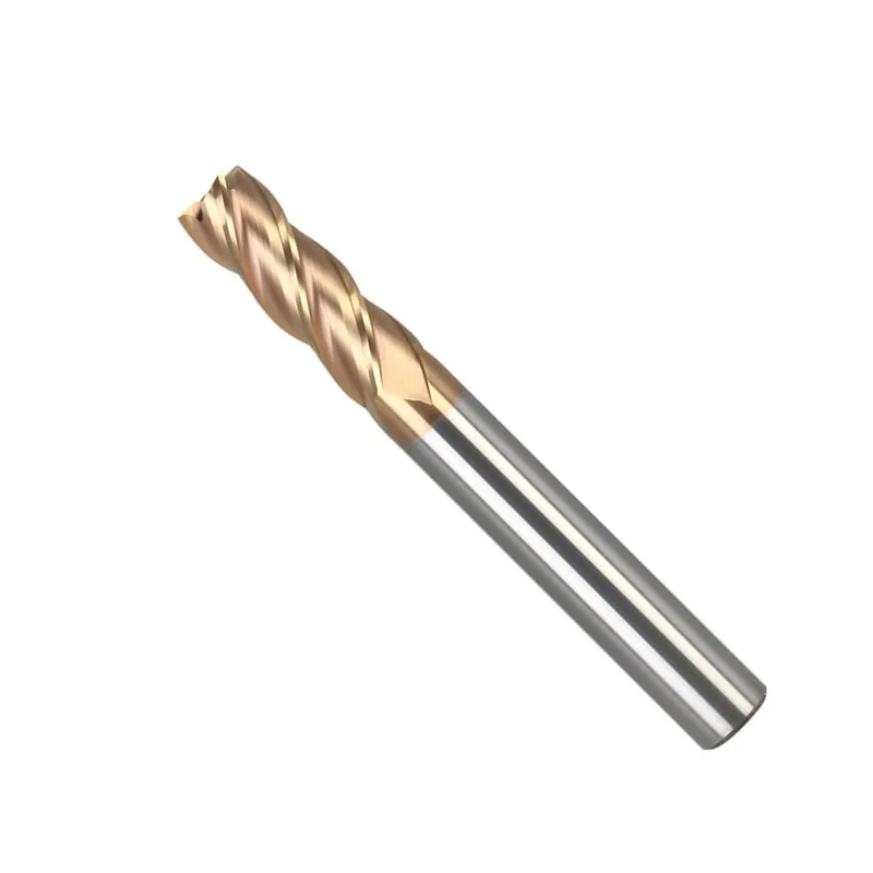 HRC60 แบนทังสเตนคาร์ไบด์เคลือบEnd Mill 3 4 5 6 8 มม.* 50 60 มม.4 สี่ขลุ่ยเครื่องCNCเครื่องตัดเจาะบิต