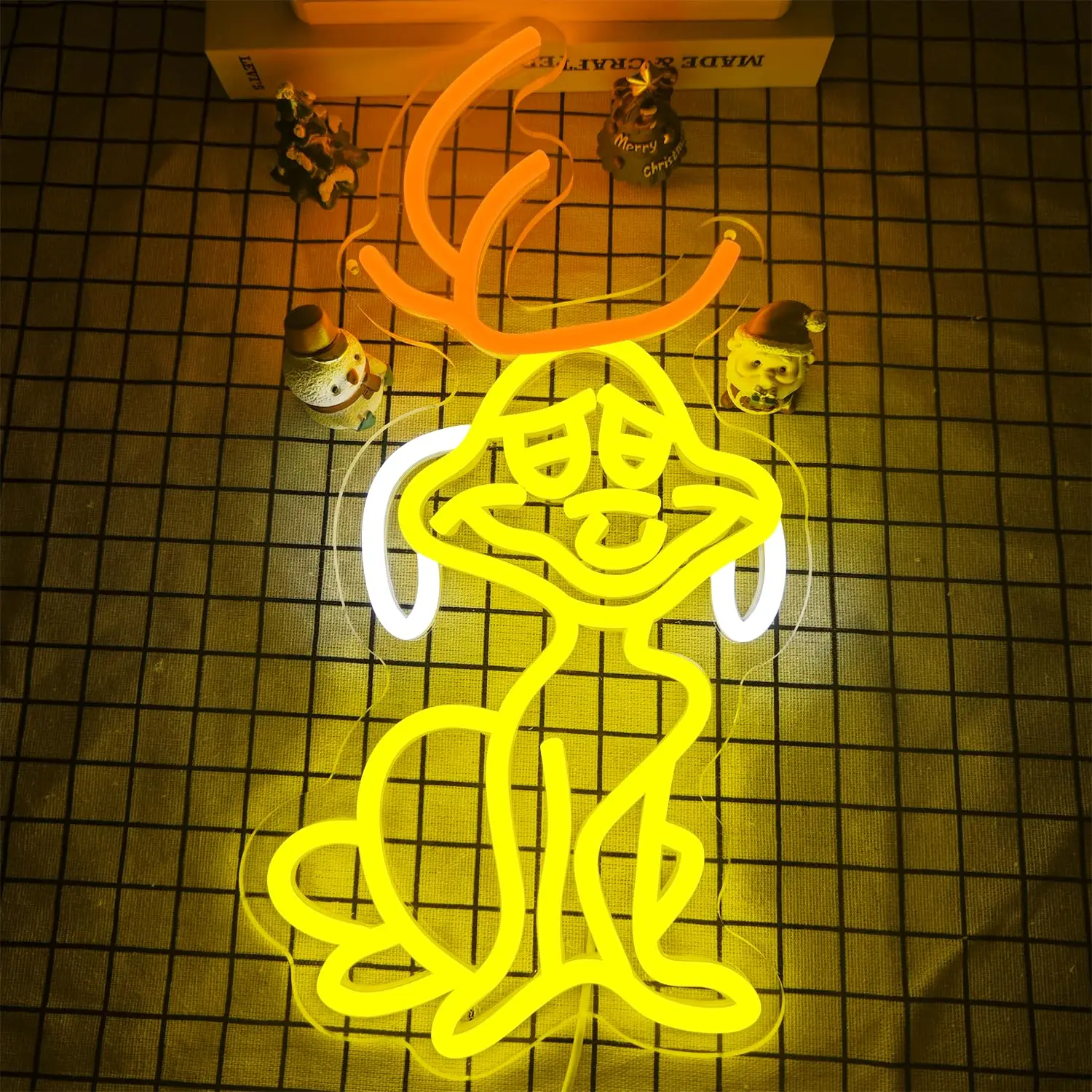 Cartoon Dog Christmas LED Neon Sign for Wall Decor Home Party Neon Dog Decor Xmas Gift Holiday Dimmable Switch for Windows Room