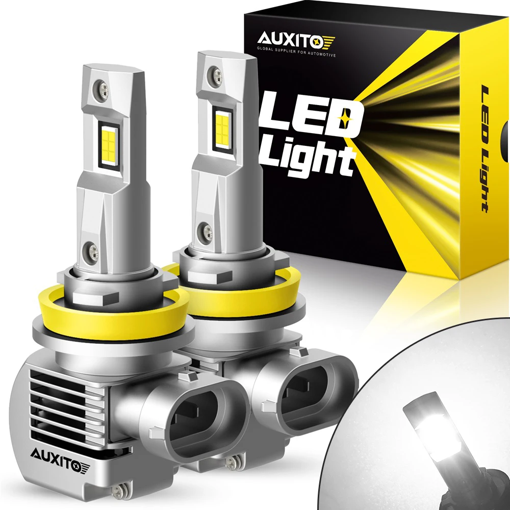 AUXITO 2Pcs LED Bulbs H8 H11 6000K Headlight Canbus 9012 9005 9006 H13 9007 H4 Automobile LED High Low Beam With Fan 20000LM 12V