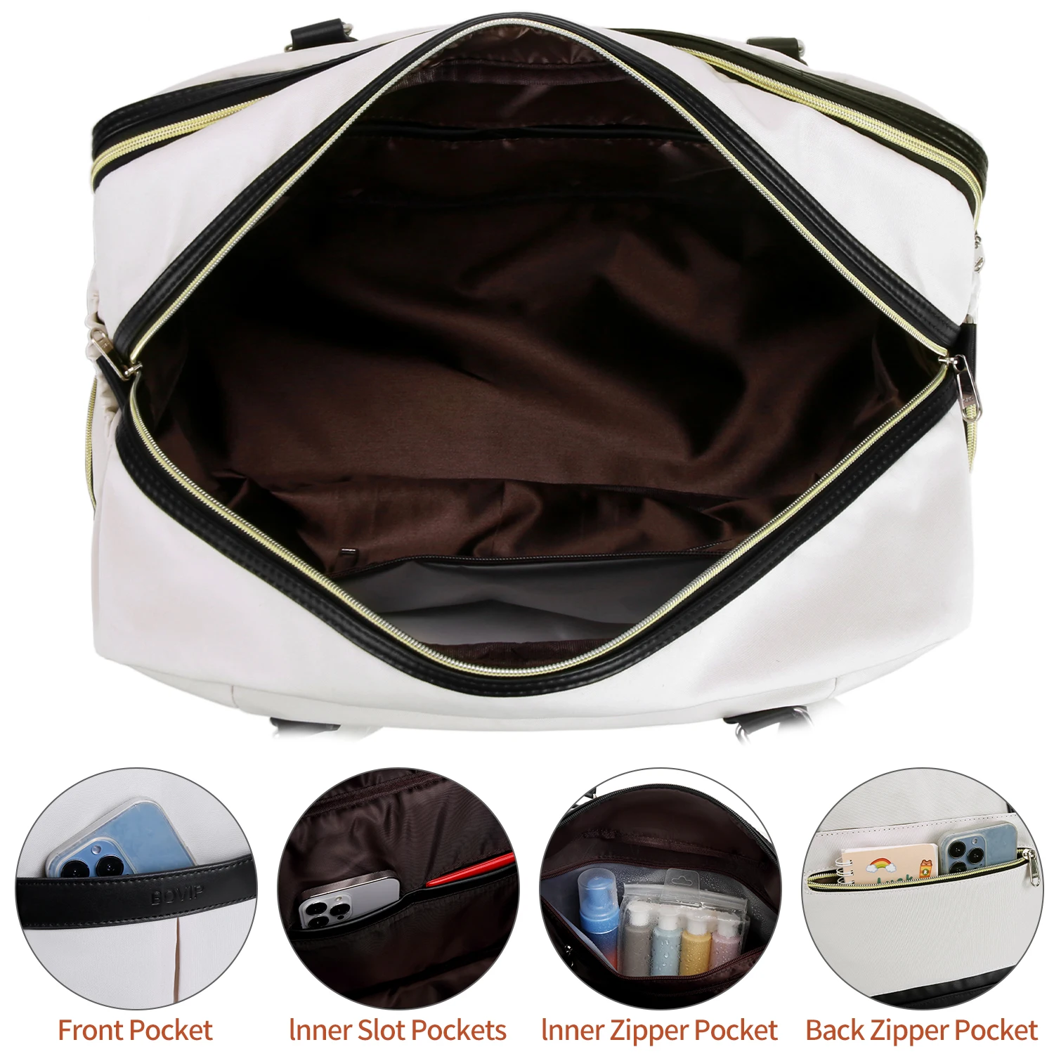 Weekender Bags for Women Overnight Bag Large Canvas Travel Duffel Bag with Shoe Compartment Carry On Tote Bag for Travel