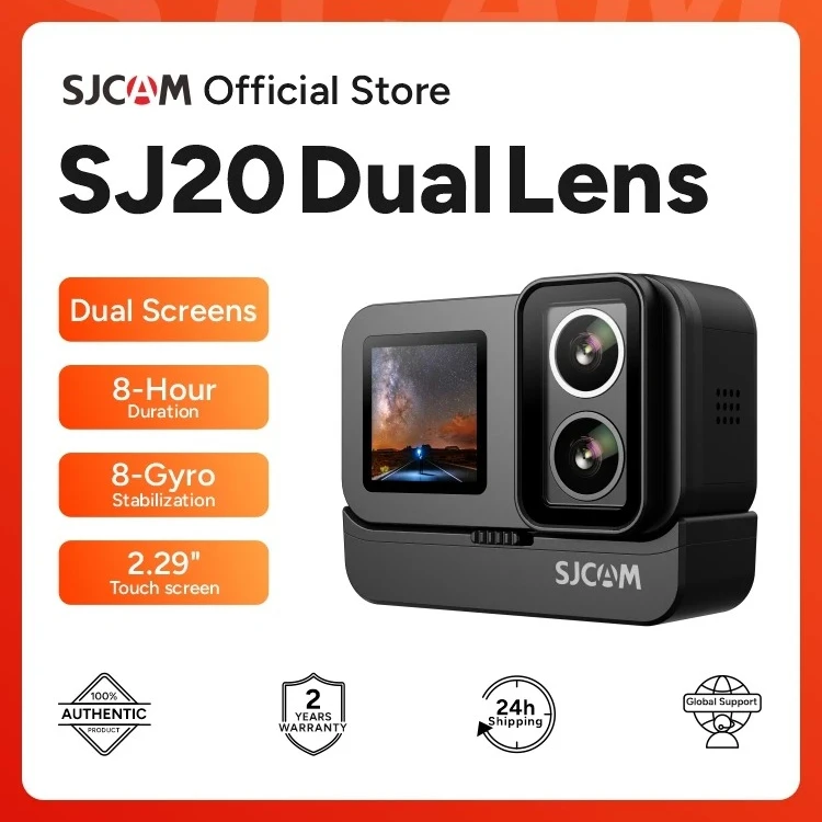 

SJCAM SJ20 Dual Lens Dual Camera 4K Action Camera Waterproof 5G WiFi Touch Screen Outdoor Actions Camera Sports Helmet
