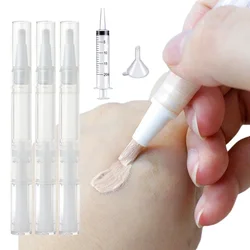 Empty Nail Oil Pen 5/10/20/50Pcs 3ml Plastic Clear Liquid Foundation Twist Pens Cuticle Pen with Brush Nail Polish Tube Manicure