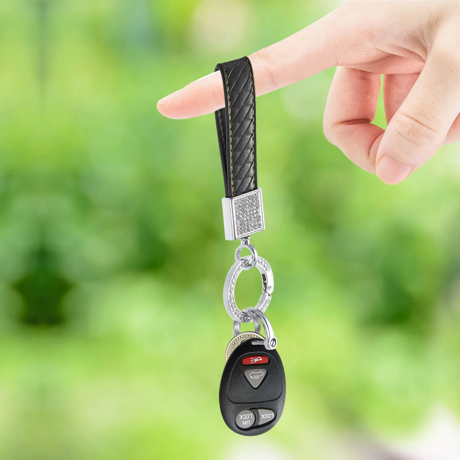 Sparkling Crystal Keychain for Women – Customizable Pendant Holder, Car Key Chain, Bag & Belt Lanyard