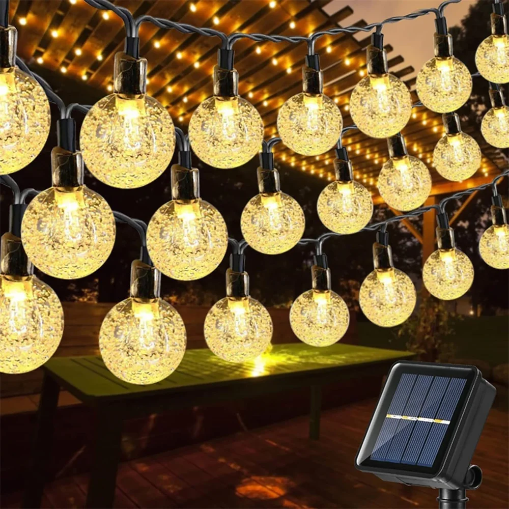 Solar String Lights Outdoor 200 LED Globe String Lights with 8 Modes Waterproof Solar Powered Patio Lights for Garden Lawn 582