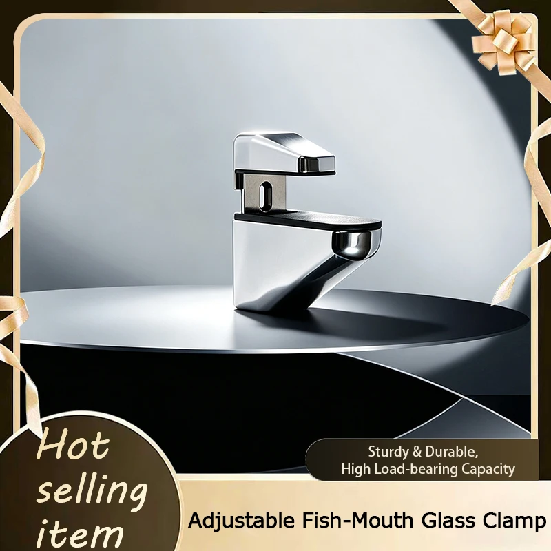 Stainless Steel Adjustable Fish Mouth Glass Clip F Clamp Shelf Bracket Holder Heavy Duty Stand For Cabinet Wood Layer Support265