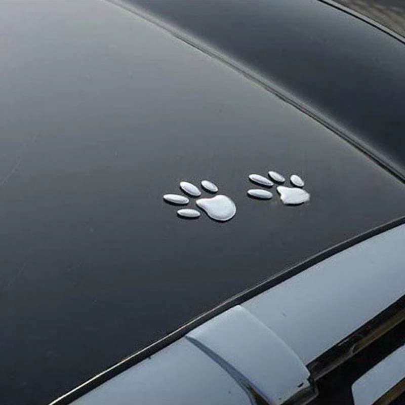 1 Sheet Car Stickers Creative Decals Paw 3D Animal Dog Cat Foot Prints Decal Car Motocycle Sticker Car Accessories