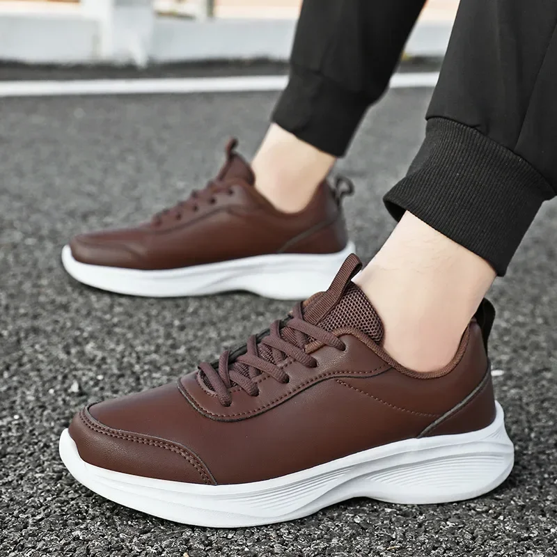 Women Men Shoes 2024 Autumn PU Leather Men\'s Sneakers Non-slip Casual Footwear Trainer Men Tenis Masculino Zapatillas Hombre