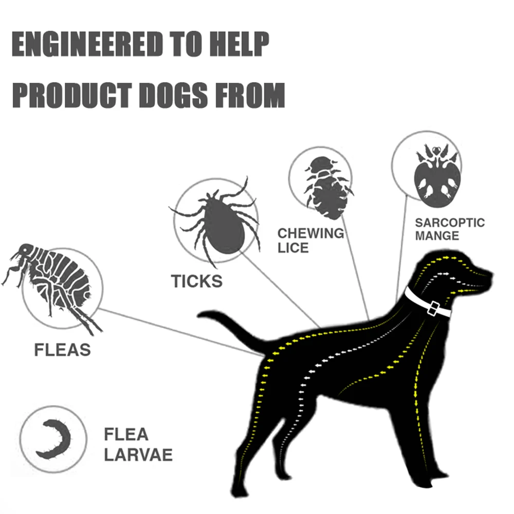 Silicone Flea And Tick Collar For Dogs Cats Up To 8 Month Flea Tick Dog Collar Anti-mosquito and insect repellent Pet collars