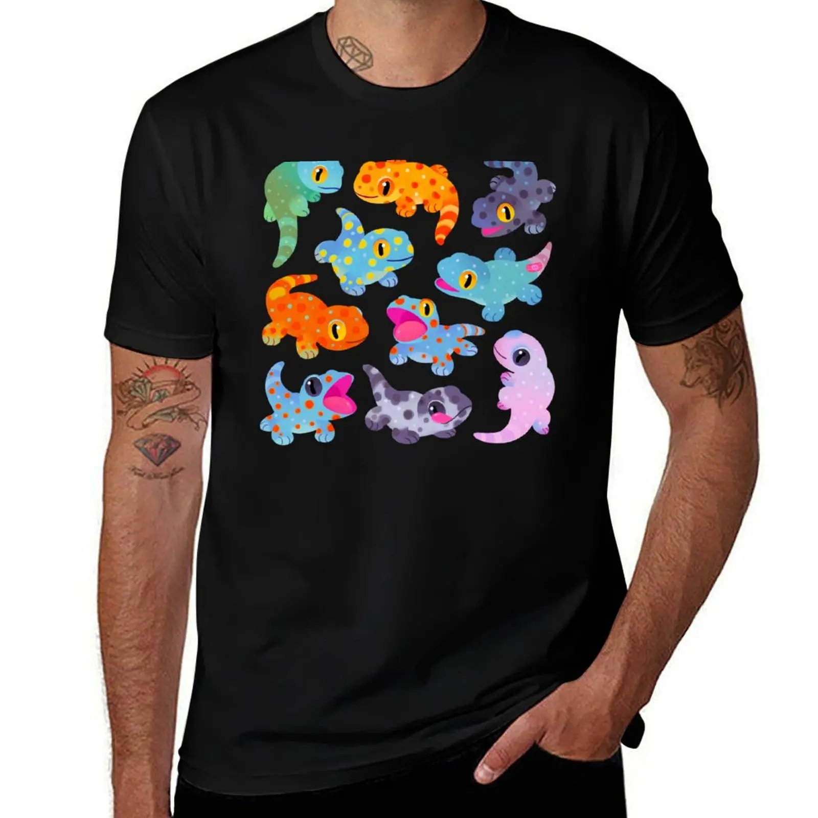 

Tokay gecko - dark T-Shirt t shirts with prints cotton tshirt 100% black cotton t-shirt plain for man package T-Shirt