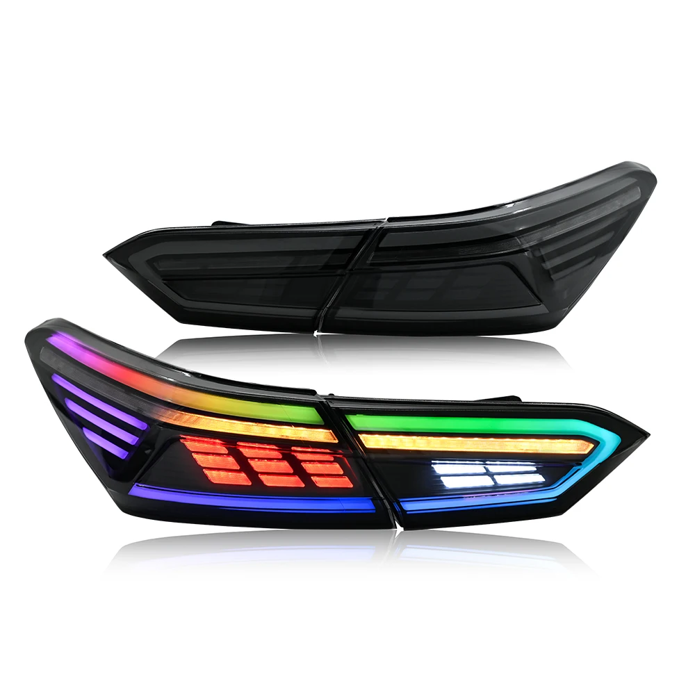 RGB مصباح ليد خلفي لتويوتا كامري SE LE XSE XLE TRD 2018 - 2023 مجموعة الضوء الخلفي مع إشارة الانعطاف المتتابعة 1 زوج مصباح خلفي #1