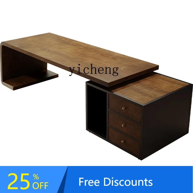 

AA solid wood big desk creative computer desk special-shaped log boss workbench single large desk table