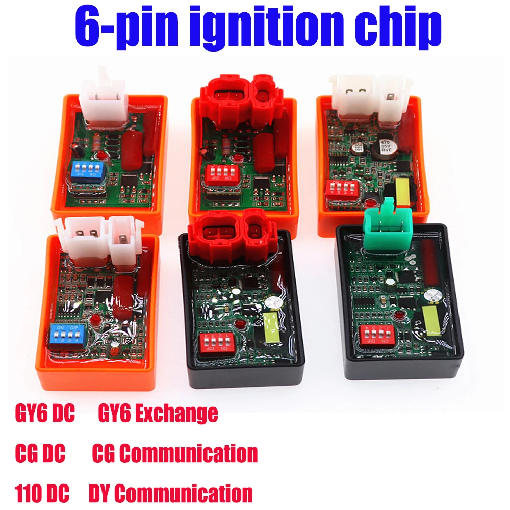 

Motorcycle Ignition AC 6 Pin Dial Igniter Chip Igniter Transparent Gel DC AC Modification Belt Adjustment Transparent glue DC AC