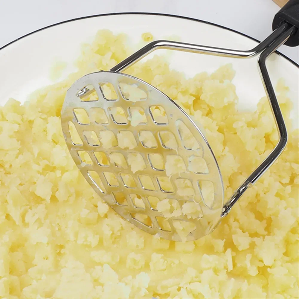 Stainless Steel Potato Masher Manual Fruit Vegetable Pressure Mud Machine Kitchen Children Food Crusher Complementary Gadget view 3
