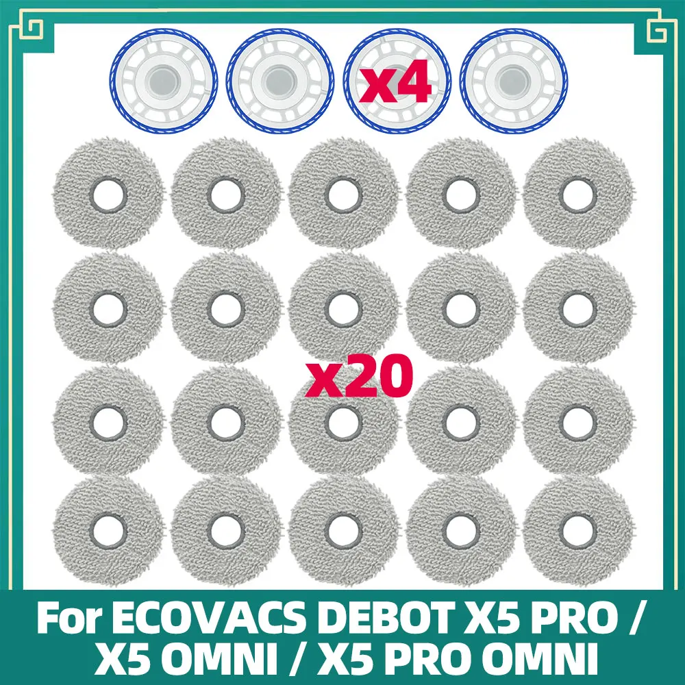 Kompatibel mit ECOVACS DEEBOT X5 PRO / X5 OMNI / X5 PRO OMNI Ersatz-Mophalter und Mopptuch Zubehör