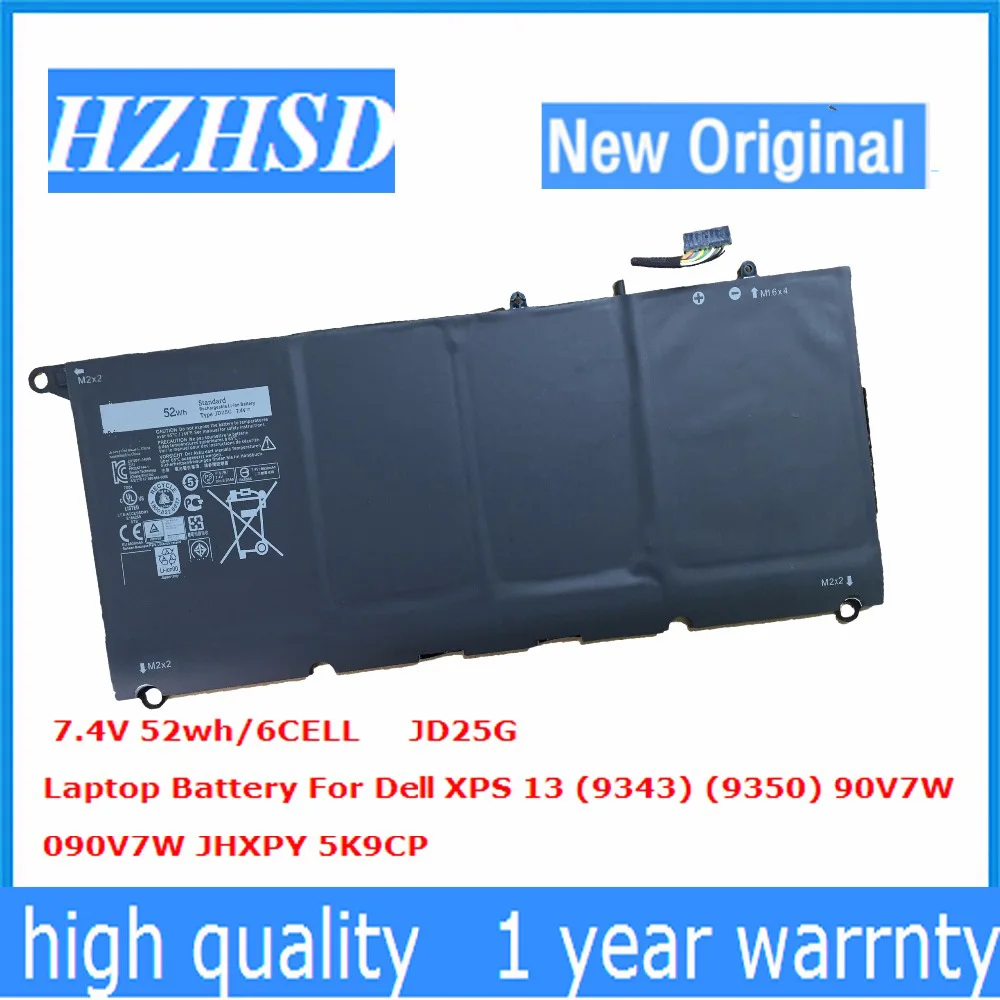 Bateria Original do Portátil de 7.4v 52wh Jd25g 90v7w Jhxpy 090v7w para Dell Xps 13 9343 Xps13 9350 13d-9343 P54g 0n7t6 5k9cp Rwt1r 0drrp