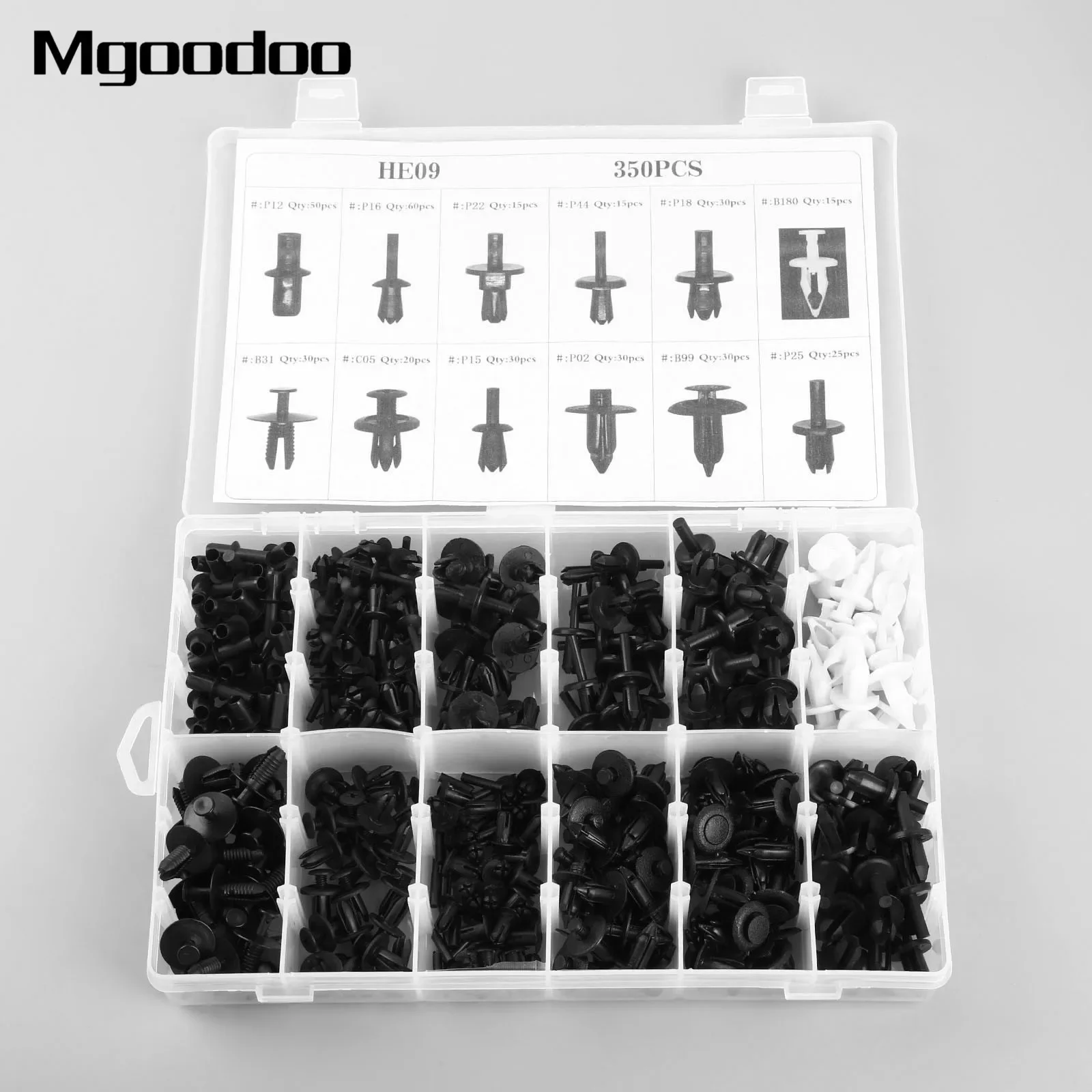 

350Pcs Car Body Push Pin Rivet Car Trim Panel Clips Fastener Interior Assortment Set For G M BMW Ford Volvo Toyota Honda Nissan