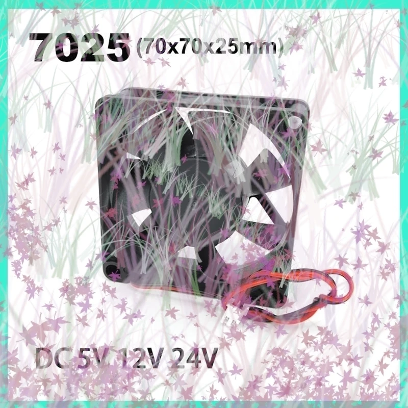 DC 5V 12V 24V Cooling Fan 70*70*25mm 7025 Exhaust Fan Oil Bearing Inverter Power Supply Chassis Cooler for Router TV B6