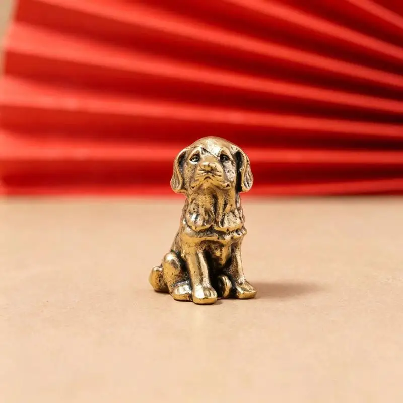 Antikes Kupferornament, reichlichmachender Messinghund, personalisiertes Retro-Sternzeichen-Hund-Ornament, Teetier, Tischdekoration – Detail 6