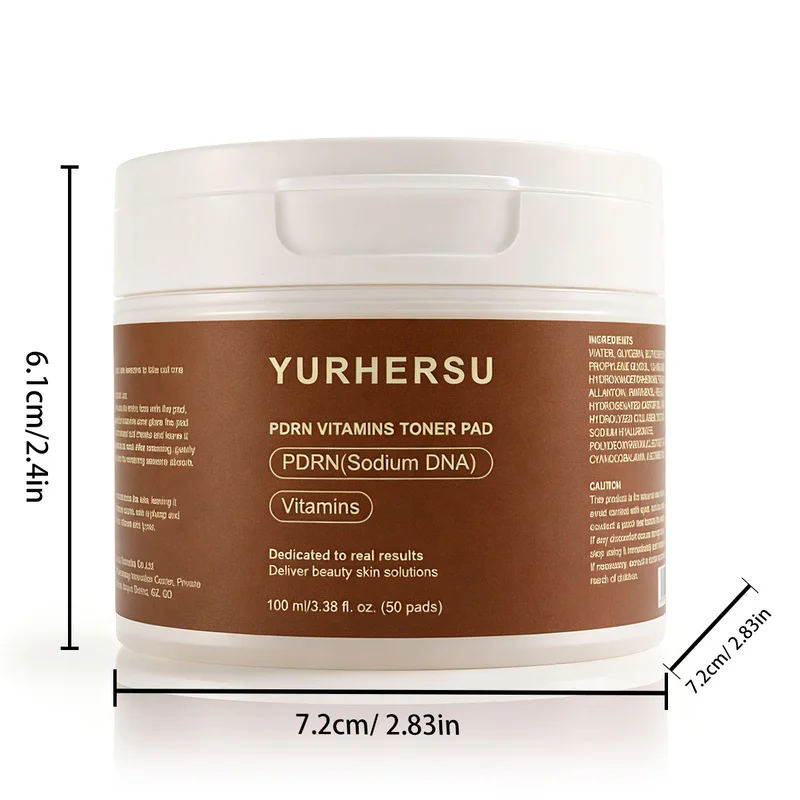 PDRN Multi Vitamin Toner Pad Brightening Glowing Skin Hydrating Essence Pad for Dull Skin