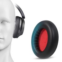 1Pair Replacement Ear Pads Protein Leather Soft Headset Earmuff Foam Sponge Ear Cushion for 1MORE SonoFlow Headphone Accessories