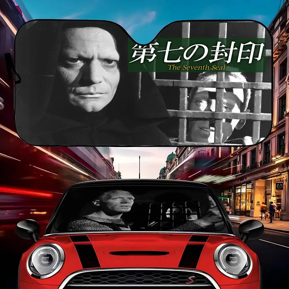 Movie T-The S-Seventh S-Seal Windshield Car Sunshade Funny Windshield Sun Shade Window Cars Folding Rays Sun Visor Protector view 3
