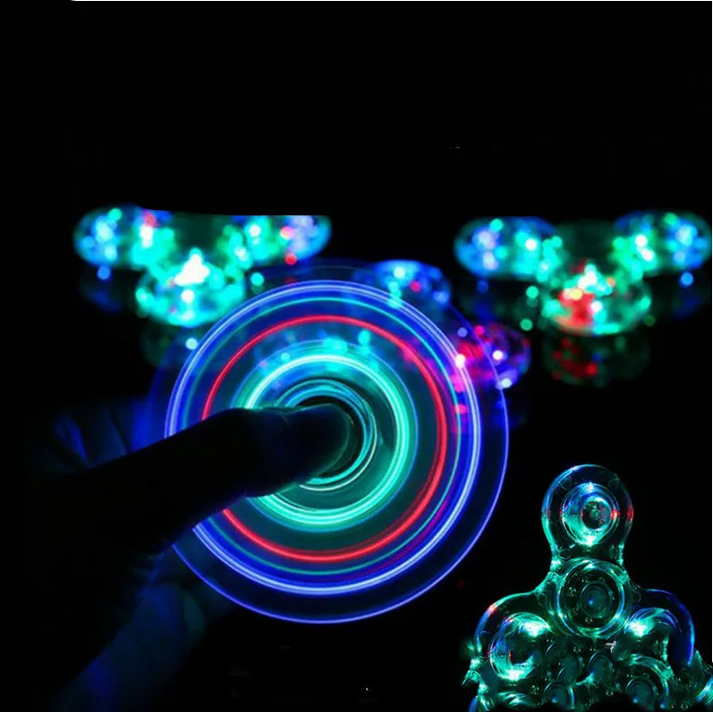 Luminous LED Light Fidget Spinner, Hand Top Spinners, Brilha no escuro