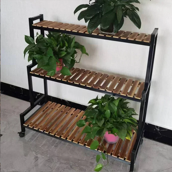 2026 Direct Wholesale Mobile Balcony Flower Pot Racks Multi-Layer Stepped Design for Home & Garden Specific Plant Flower Display