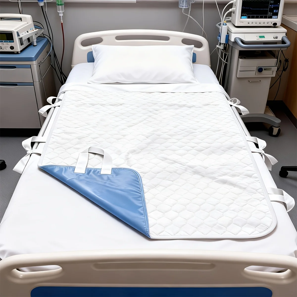 

Washable Bed Pad for Incontinence: Waterproof Bed Pads with 8 Handles,Reusable Bed Underpads, Waterproof Positioning Bed Pads fo