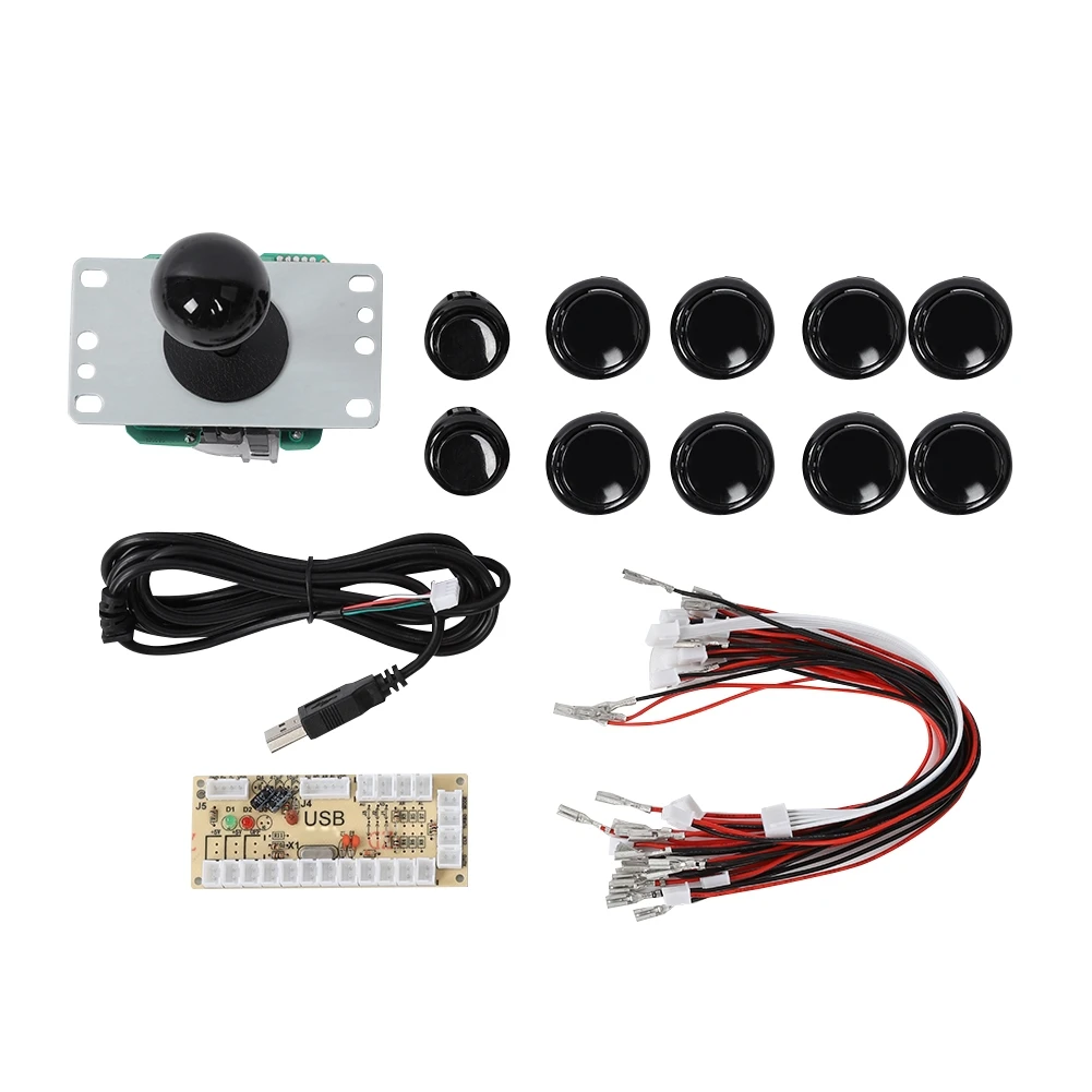 CY-822A DIY Arcade Game Button and Joystick Single Rocker Set for Raspberry Pi PC Game MachineBlack