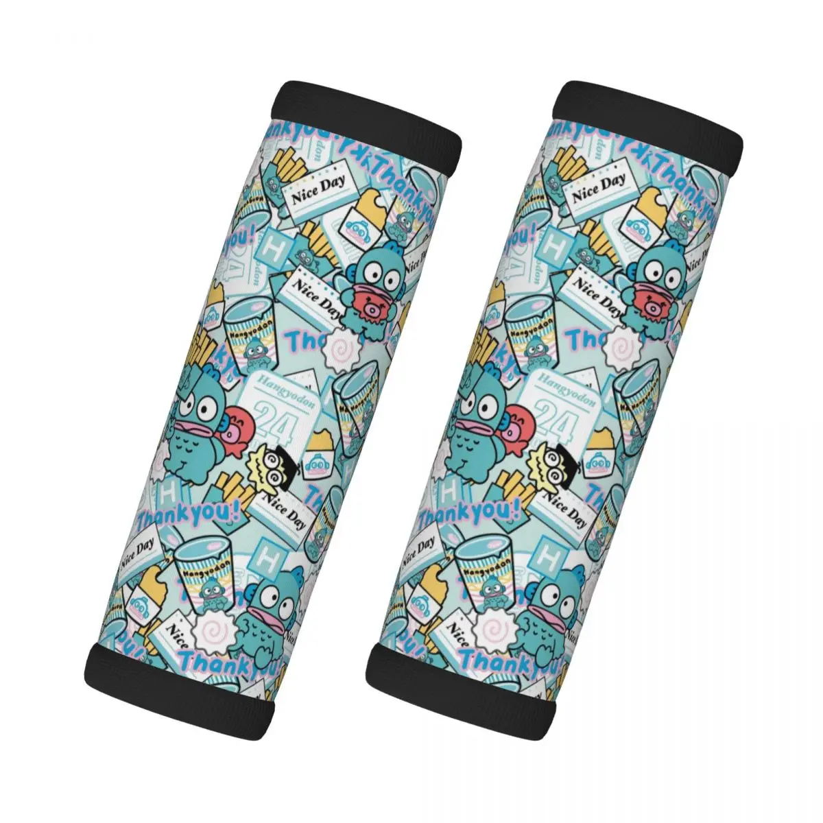

Custom Hangyodon Cartoon 2 Pcs Luggage Handle Wrap Soft Grip Handle Cover Comfortable Neoprene Suitcase Identifier Travel