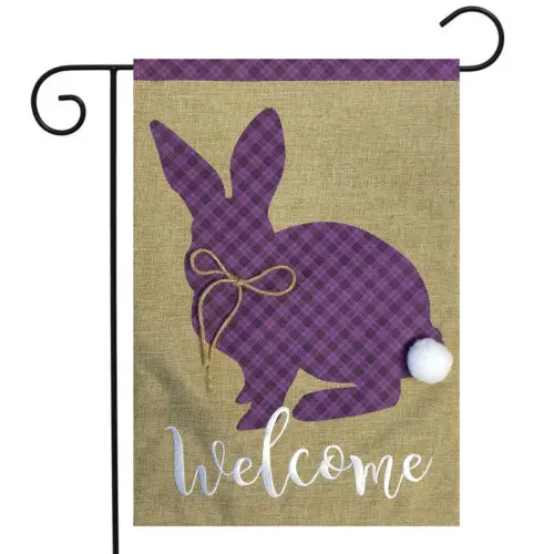 Cottontail Rabbit Spring Burlap Garden Flag Easter ; Briarwood Lane