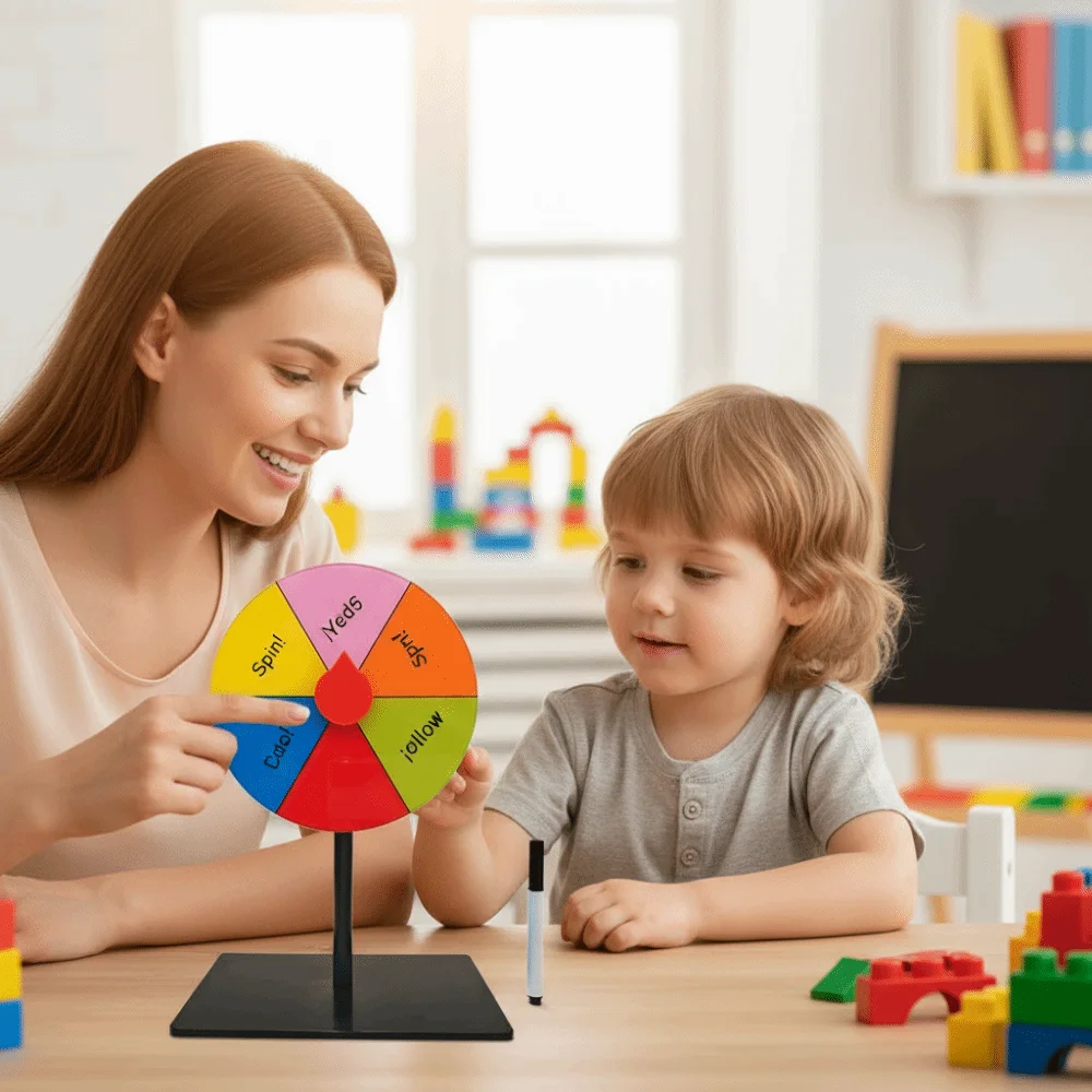 วงล้อเสี่ยงโชค ABS แบบใช้ซ้ำได้ ฐานมั่นคง วงล้อรูเล็ตสีสันสดใส ปรับแต่งได้ โต๊ะเกมหมุนวงล้อ วงล้อรางวัล