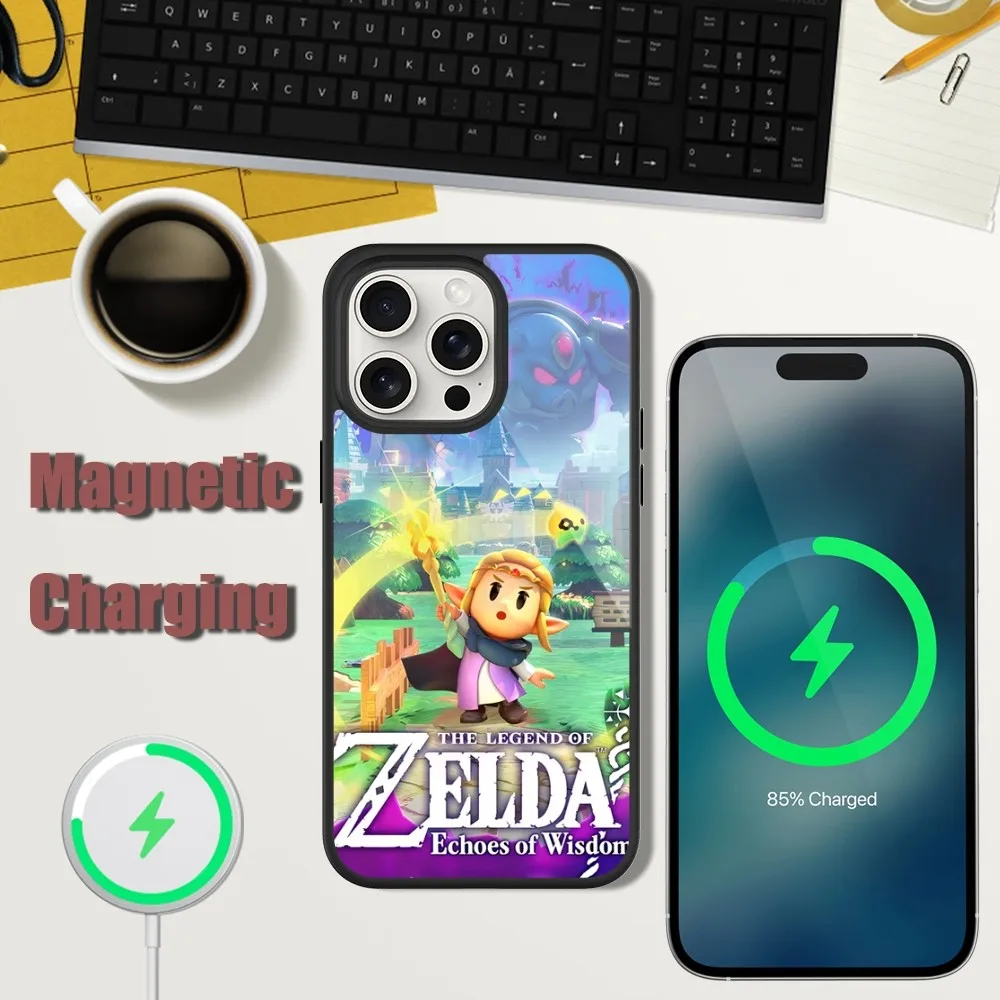 The legend of Zelda Echoes of Wisdom Phone Case For iPhone 13 15 11 12 14 Plus Pro Max Glass Charging Magsafe Magnetic Cover