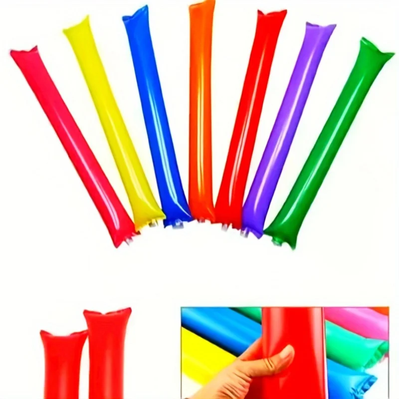 20Pcs Inflatable Cheering Sticks Long Balloon Inflatable Cheer Sticks Noise Makers Bang Bang Thunder Sticks for Concerts Parties